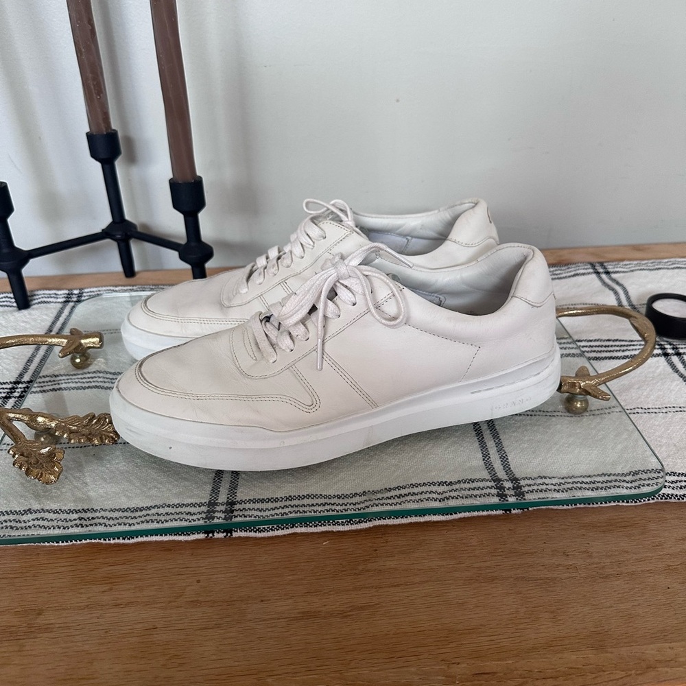 Cole Haan Grand Pro Rally Cream Leather Sneakers for Men